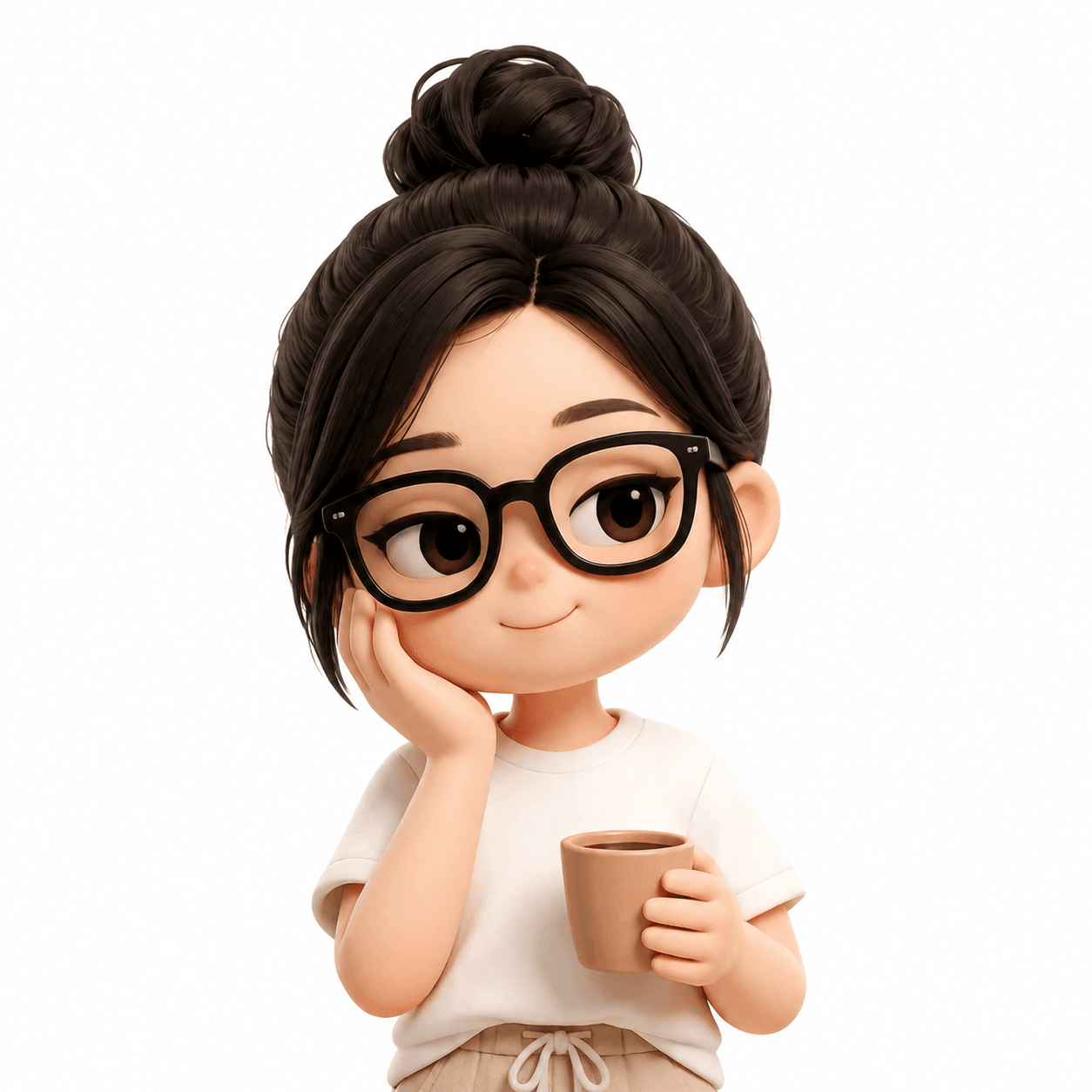 Wincy 托腮喝咖啡