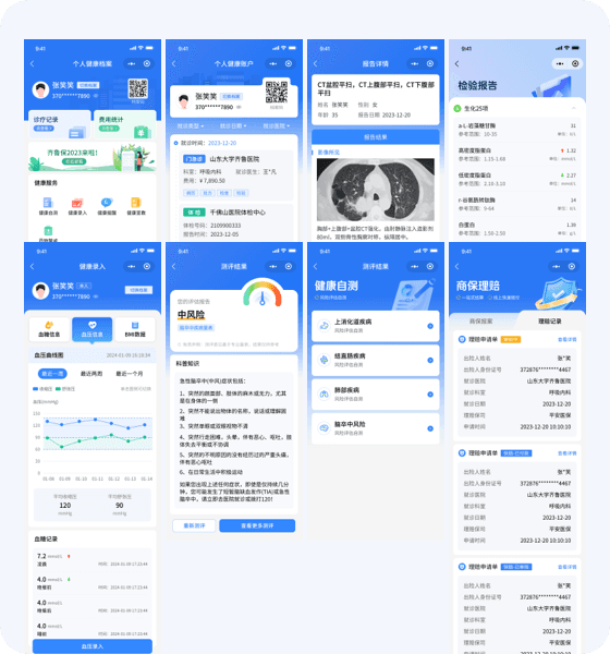 个人健康档案管理平台界面示意